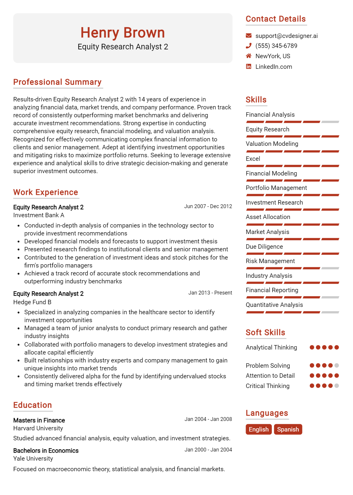 Equity Research Analyst CV Example for 2026: Effective CV Writing Tips Preview