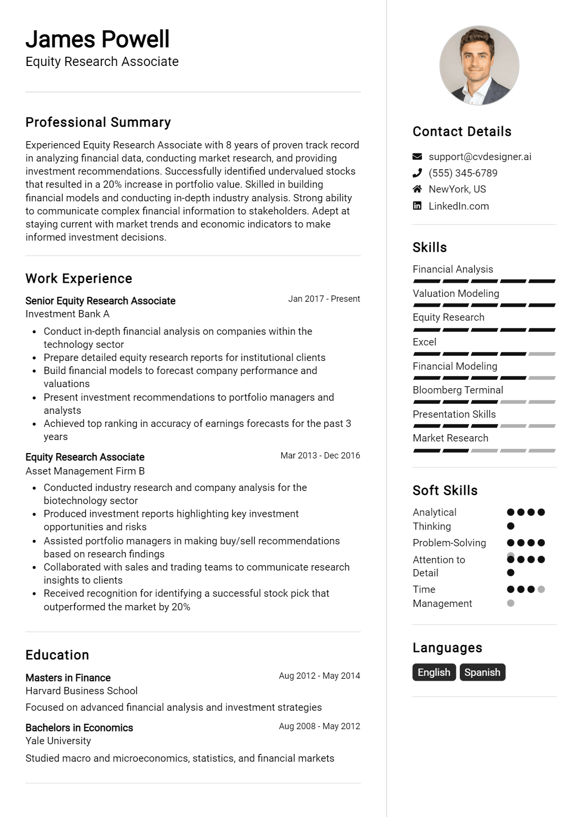 Equity Research Associate Resume Example for 2026: Expert Tips & Templates Preview