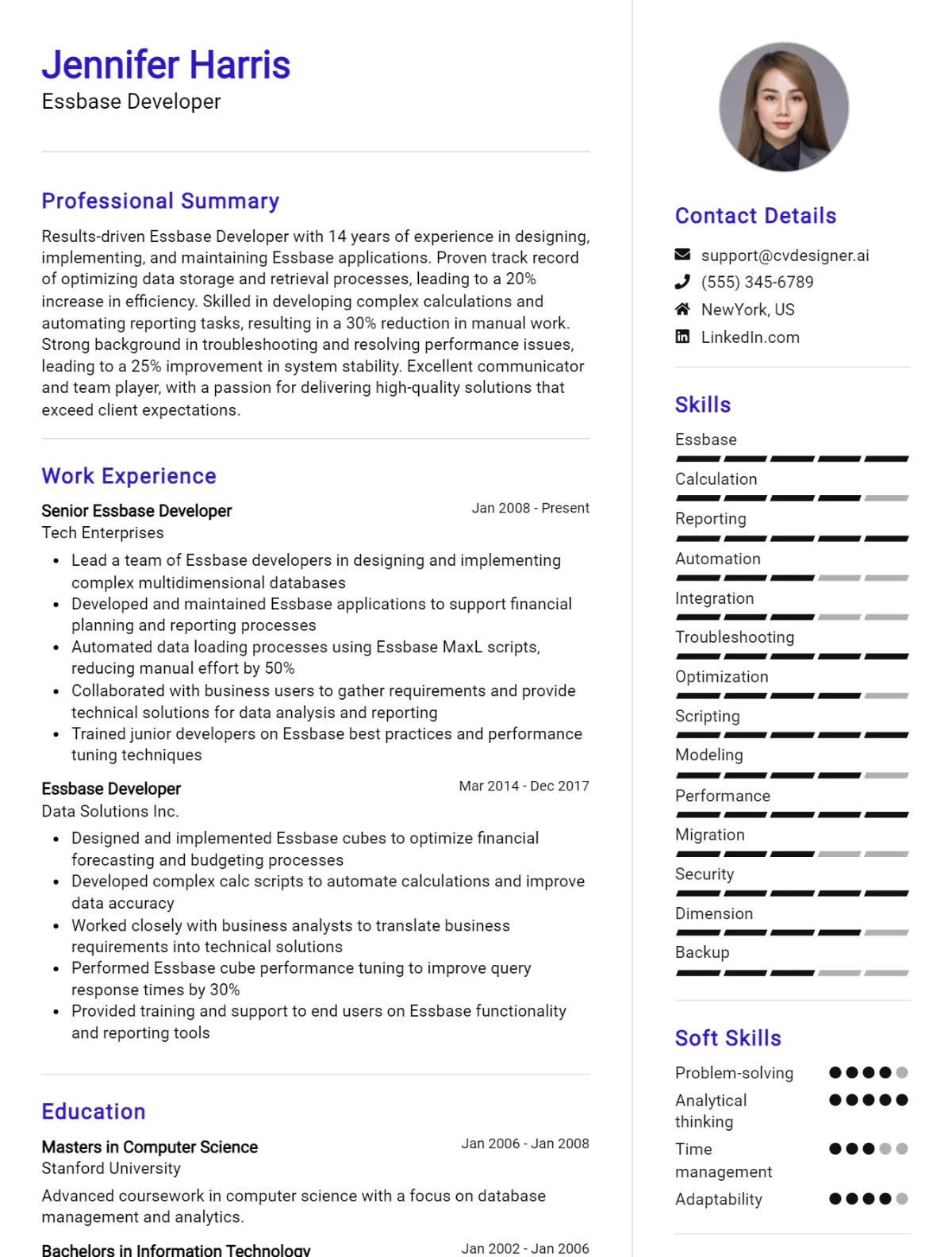 Essbase Developer CV Example For 2026: Best Tips & Templates Preview