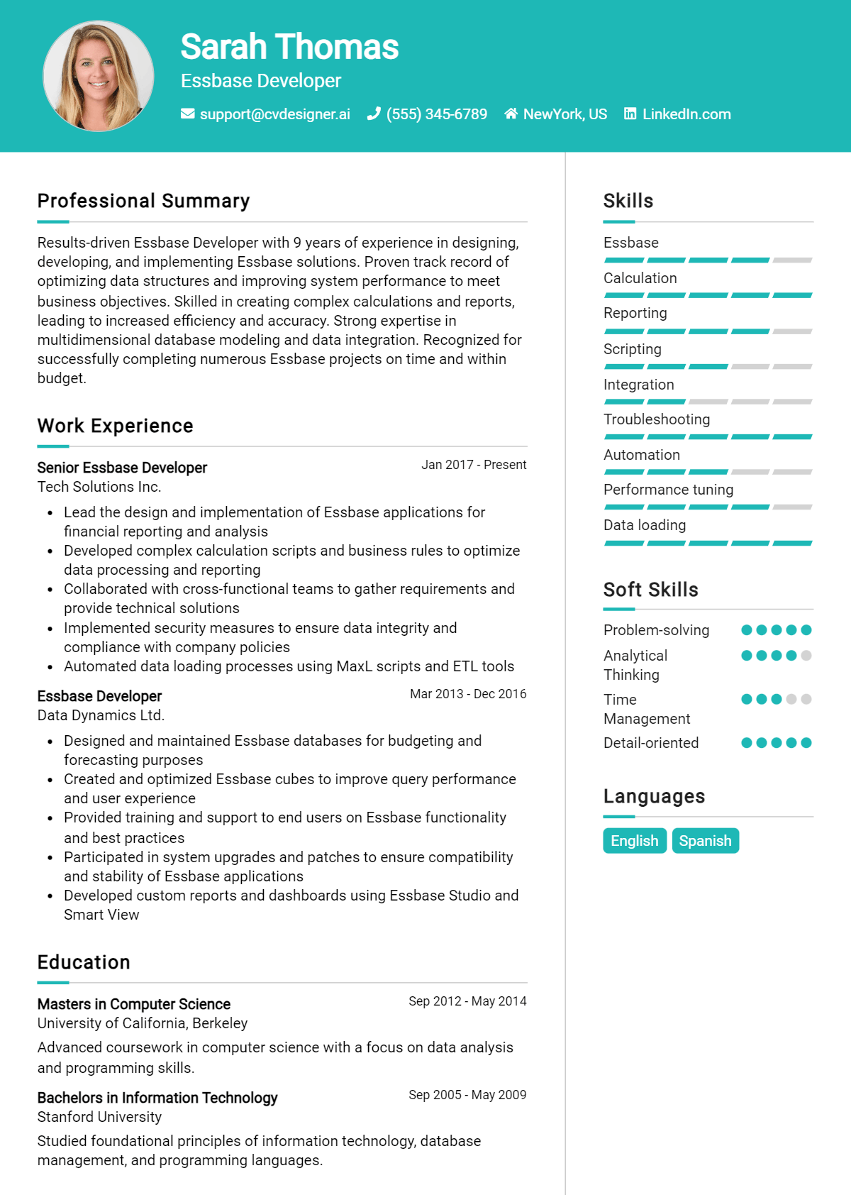 Essbase Developer Resume Example for 2026: Tips & Templates Preview