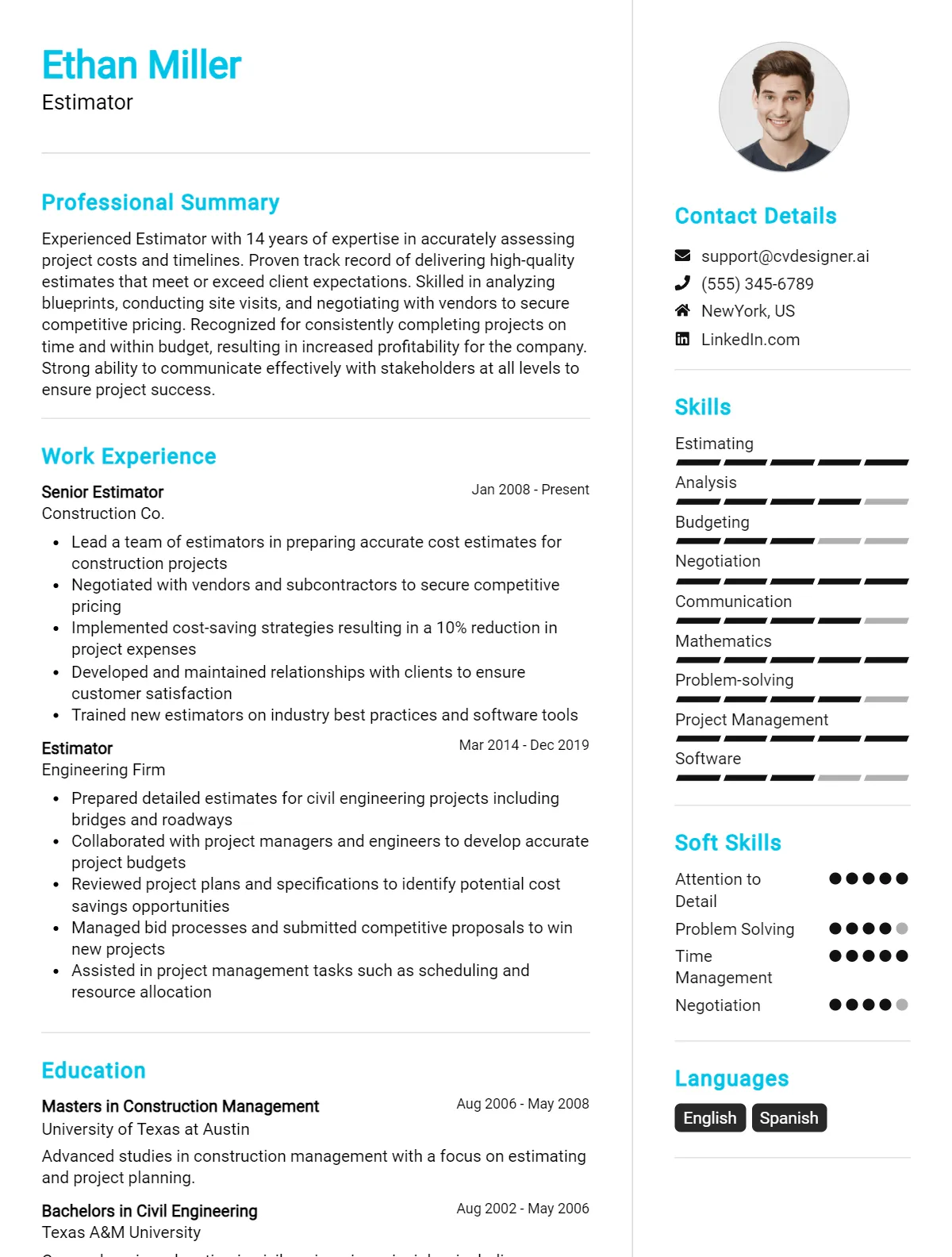 Estimator CV Example For 2026: Expert Tips & Templates Preview