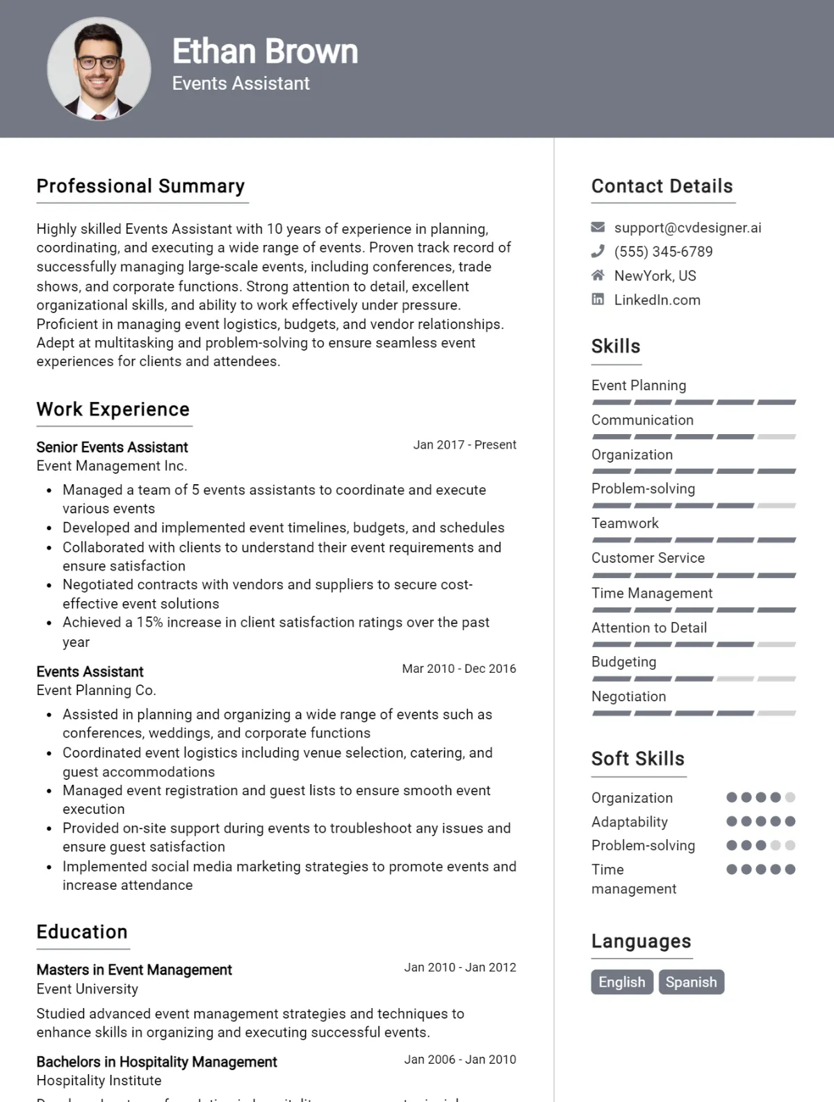 Events Assistant CV Example For 2026: Tips to Stand Out Preview
