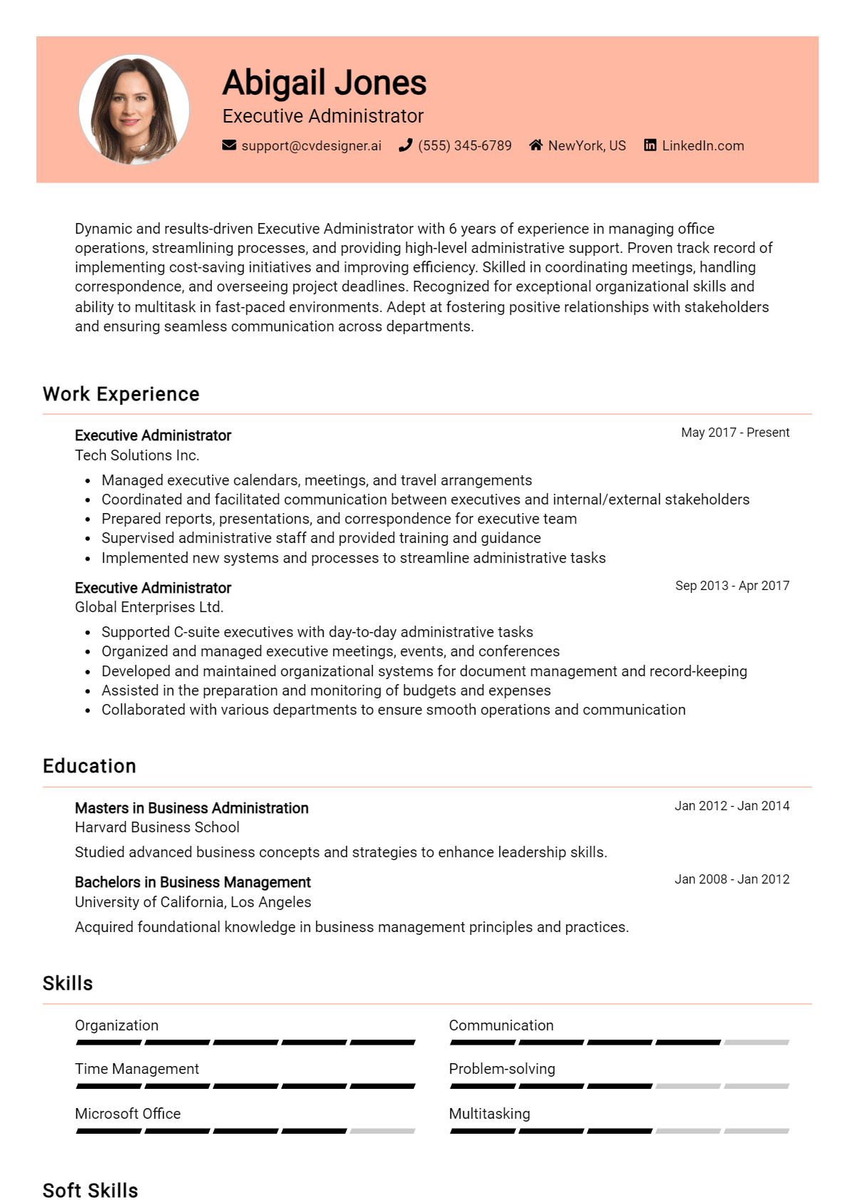 Executive Administrator Resume Example for 2026: Best Writing Guide Preview