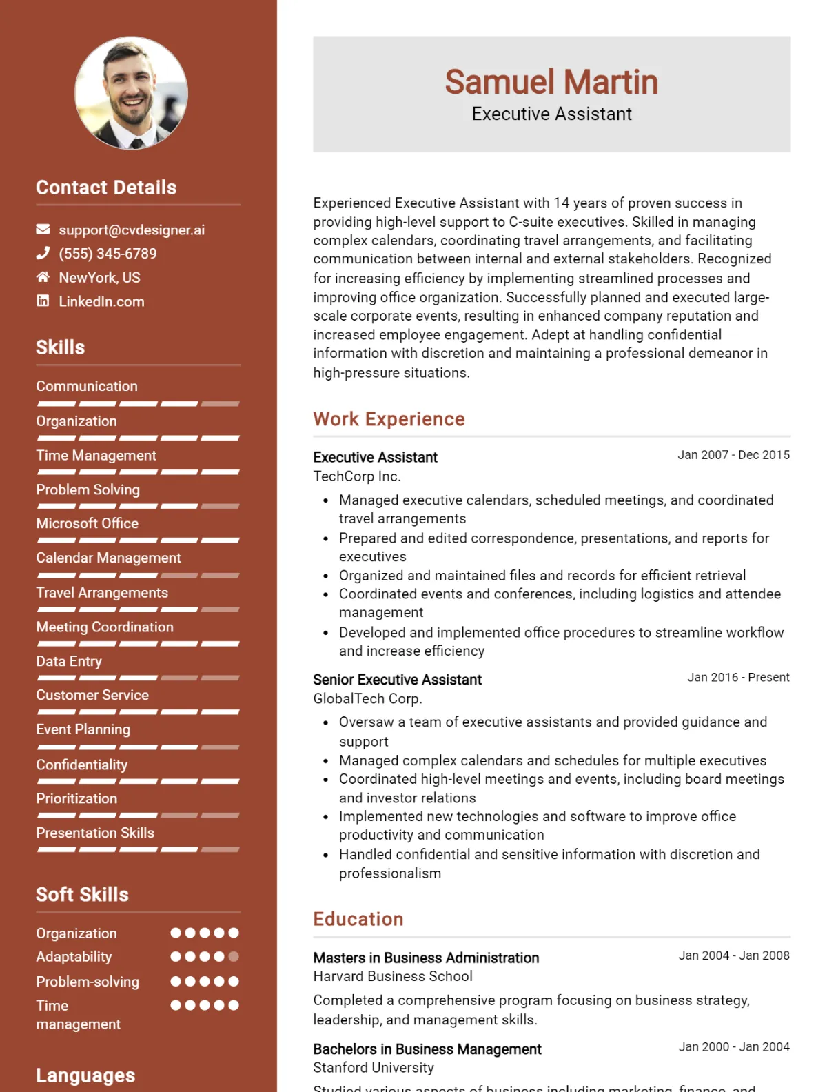 Executive Assistant CV Example For 2026: Ultimate Guide Preview