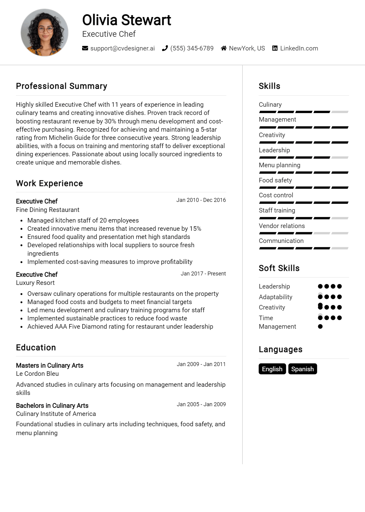 24 Executive Chef Resume Examples for 2026: How to Create a Professional CV Preview