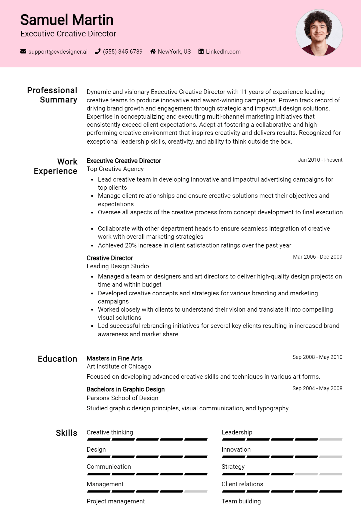 24 Executive Creative Director Resume Examples for 2026: Writing Guide Preview