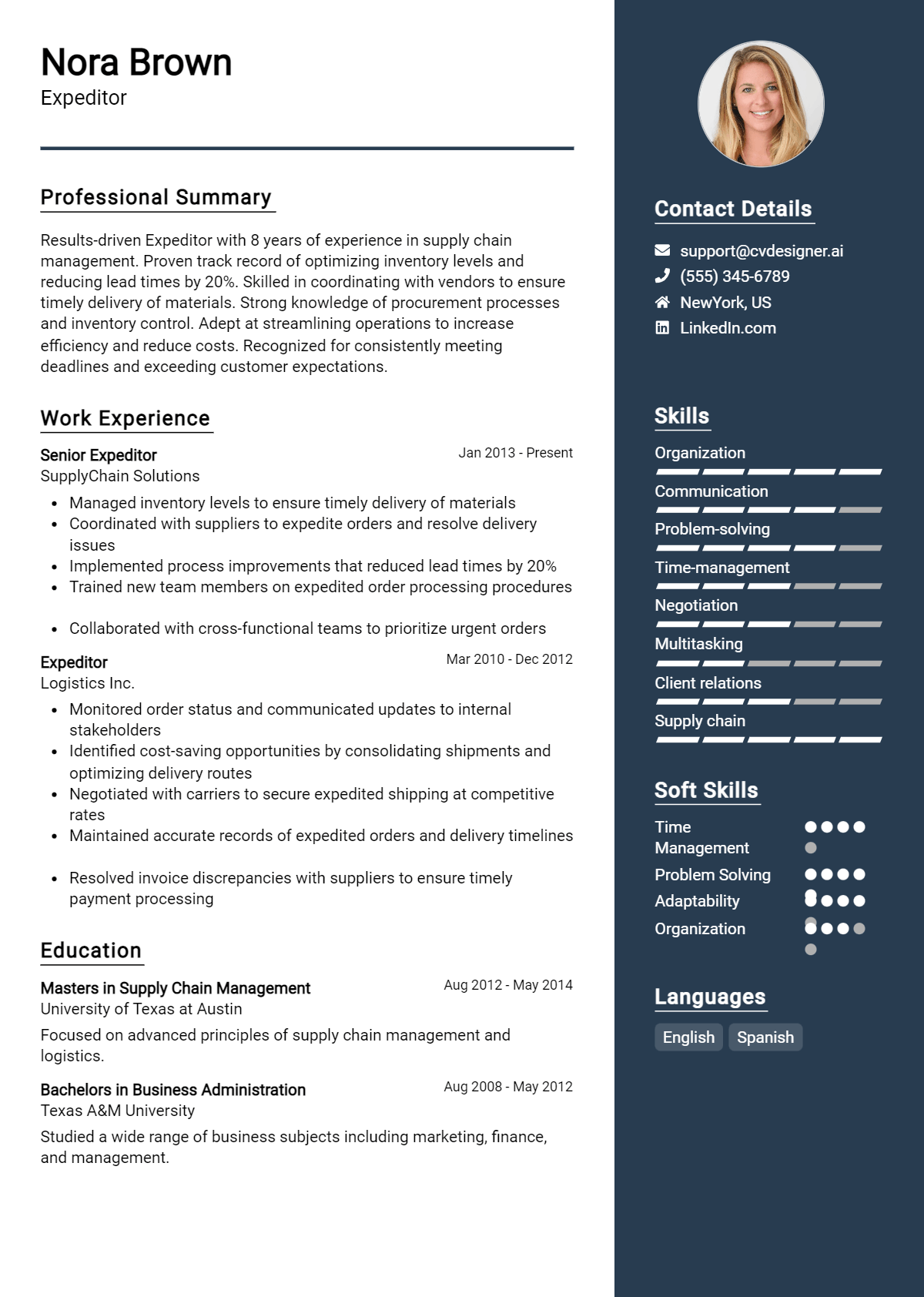 Expeditor Resume Example for 2026: Expert Tips & Templates Preview