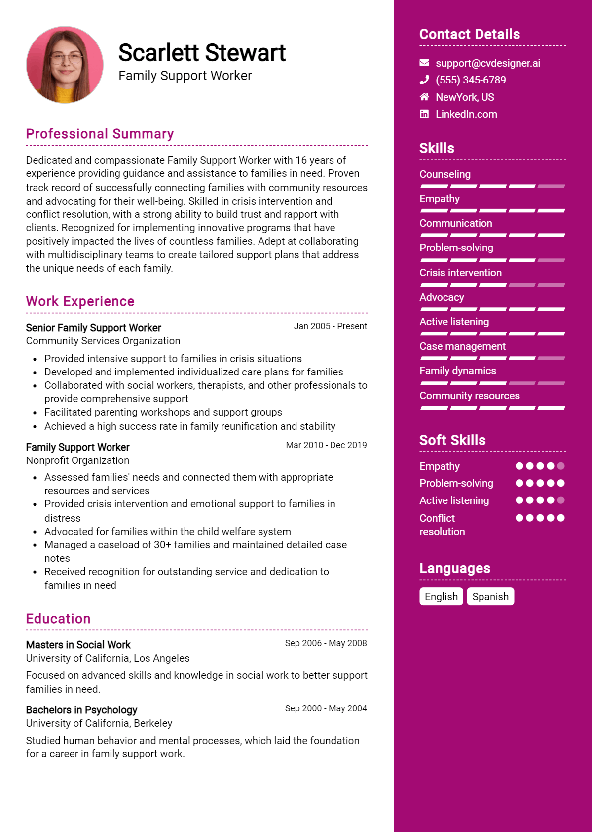 Family Support Worker Resume Example for 2026: Ultimate Guide Preview