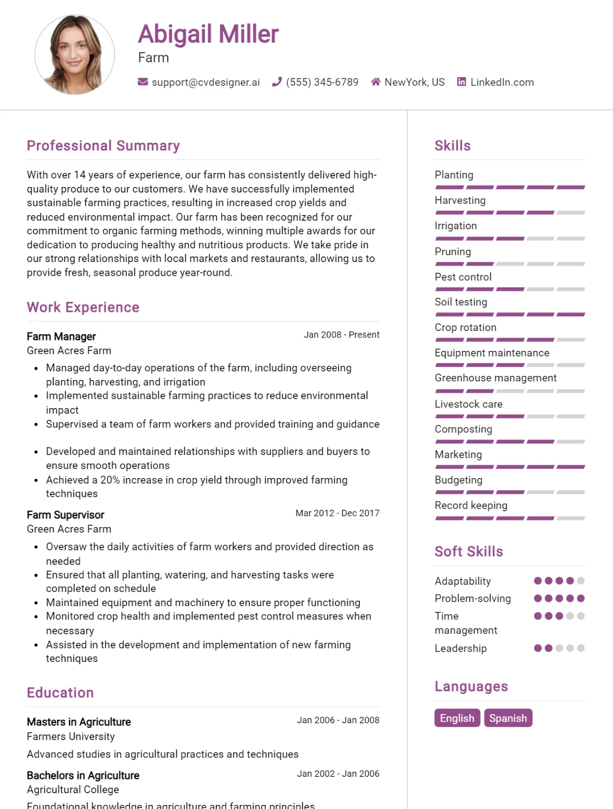 Farm CV Example For 2026: How to Craft a Winning CV Preview