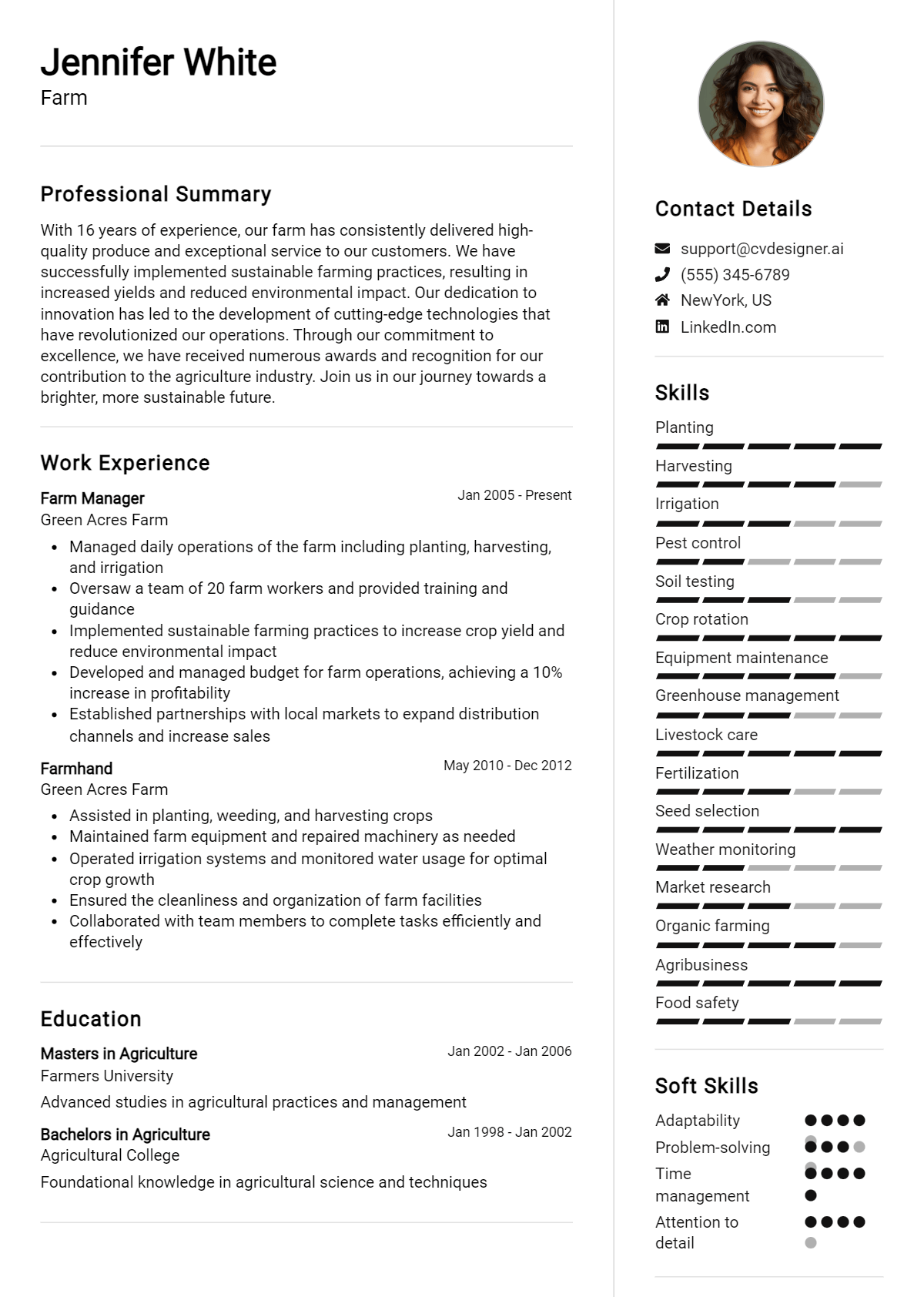 Farm Resume Example for 2026: How to Create a Professional CV Preview