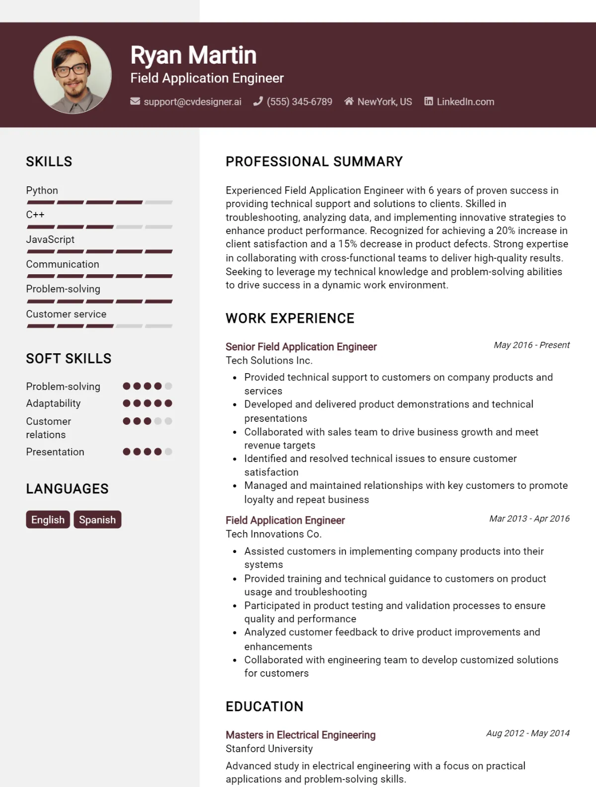 Field Application Engineer CV Example For 2026: Top Tips & Samples Preview