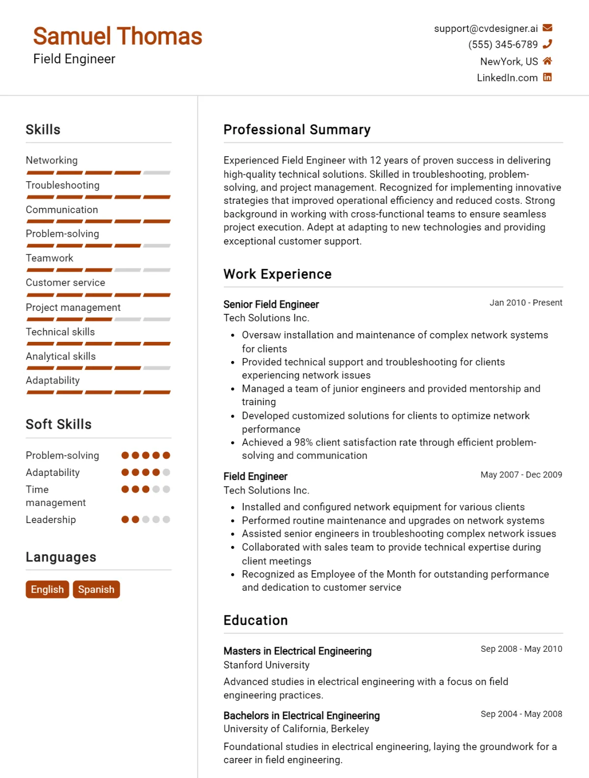 Field Engineer CV Example For 2026: Top Tips & Samples Preview