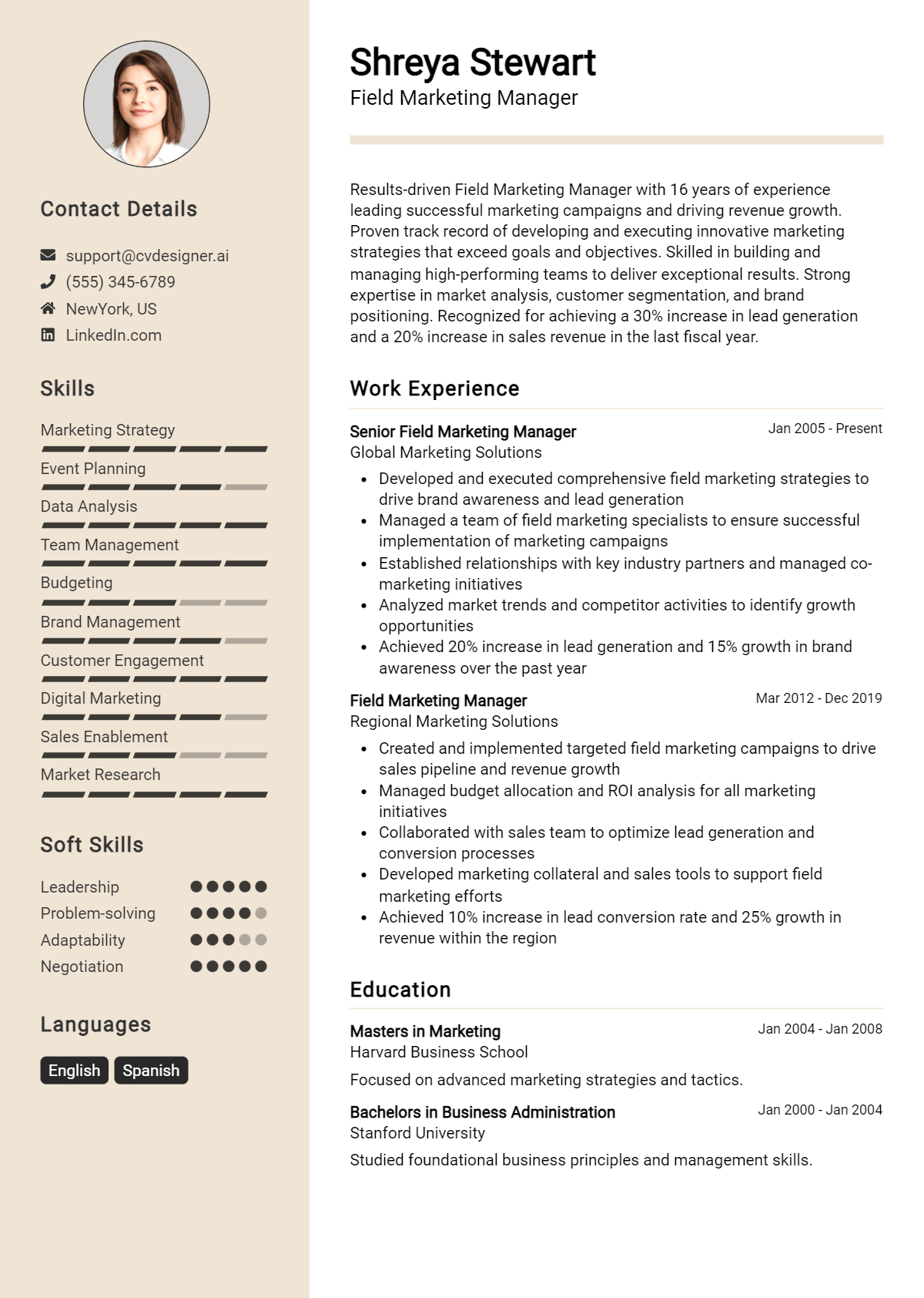 Field Marketing Manager Resume Example for 2026: Free Guide Preview