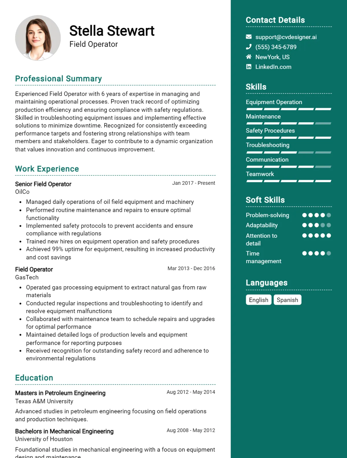 Field Operator CV Example For 2026: Tips to Stand Out Preview