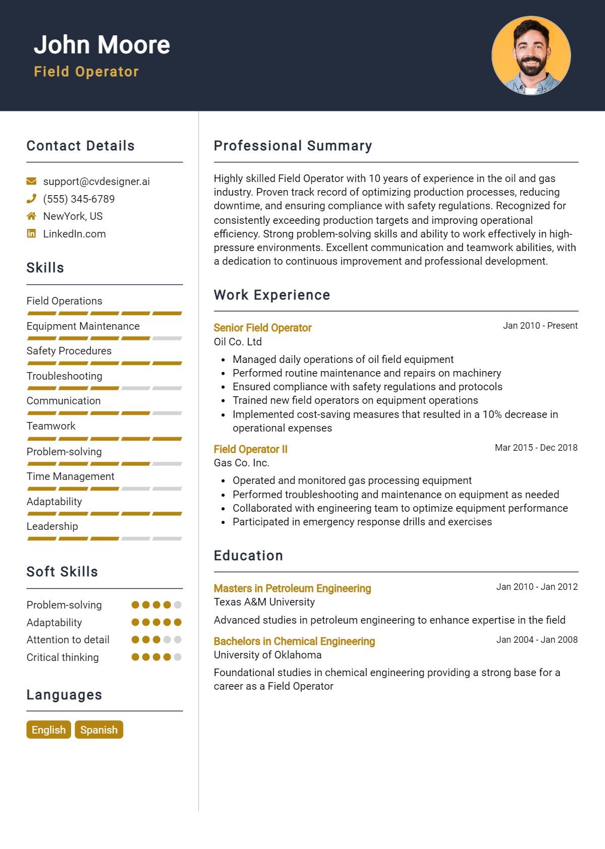 Field Operator Resume Example for 2026: Best Formatting Tips Preview