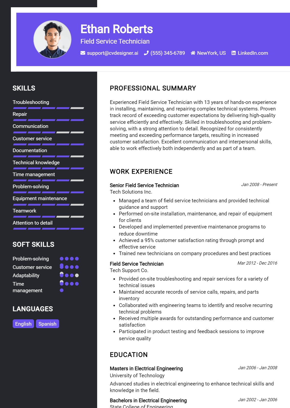16 Field Service Technician Resume Examples for 2026: Top CV Skills Preview