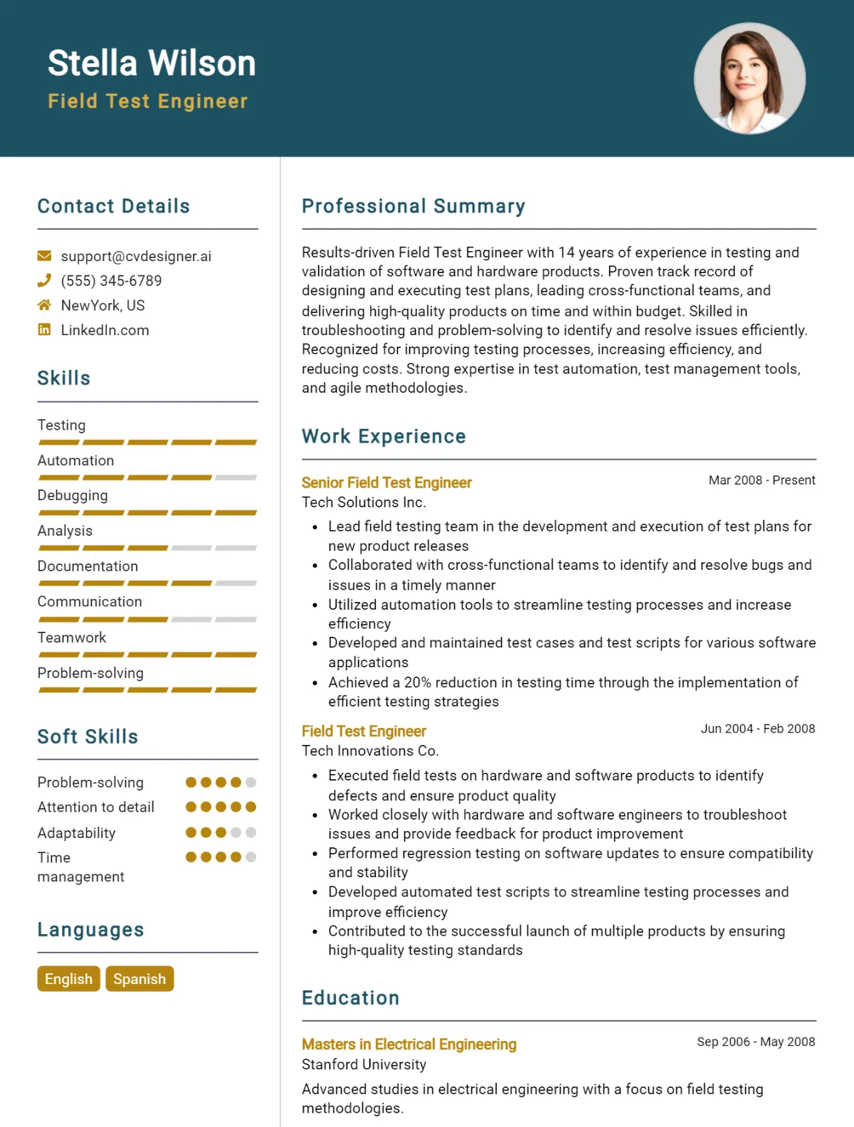Field Test Engineer CV Example For 2026: Top Tips & Samples Preview