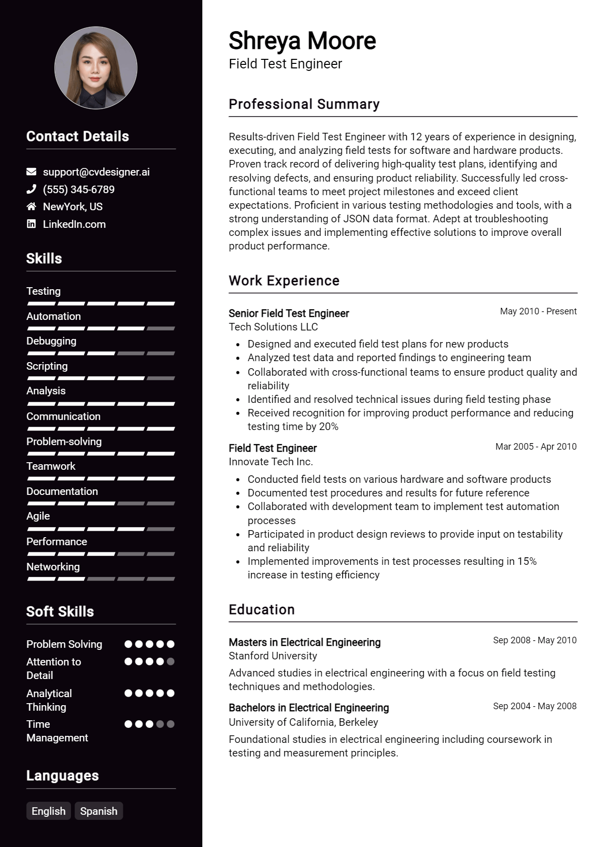 Field Test Engineer Resume Example for 2026: Strategies & Templates Preview