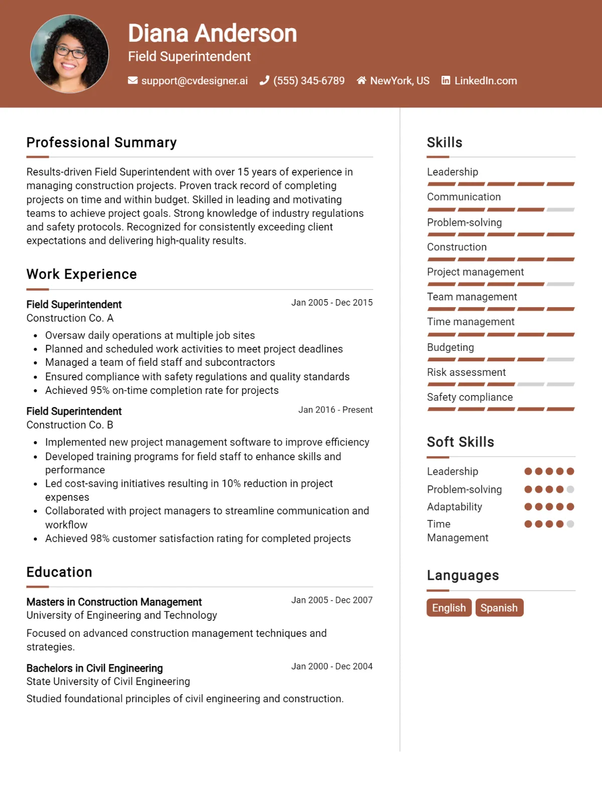 Field Superintendent CV Example For 2026: Strategies & Templates Preview