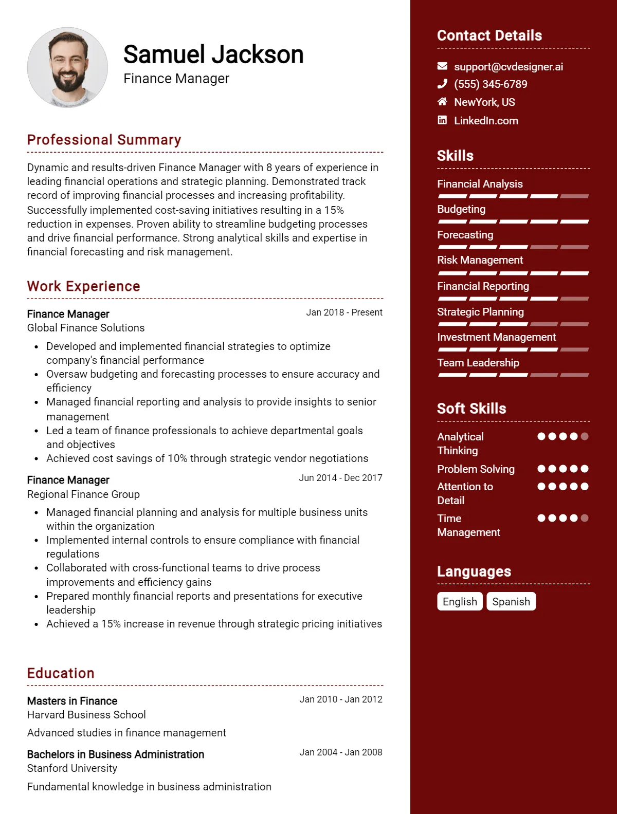21 Finance Manager CV Examples And Writing Guide For 2026 Preview
