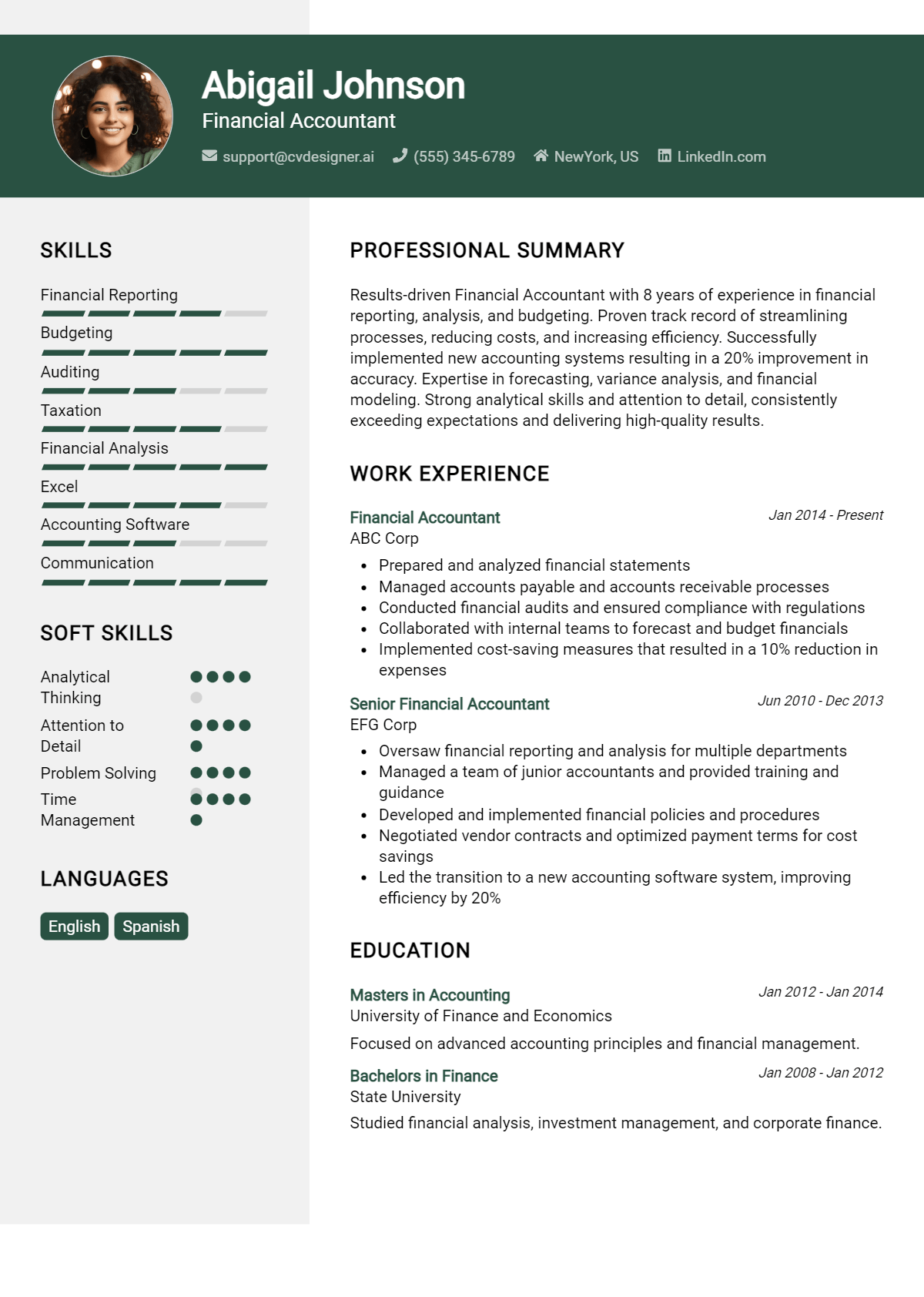 Financial Accountant Resume Example for 2026: Effective CV Writing Tips Preview
