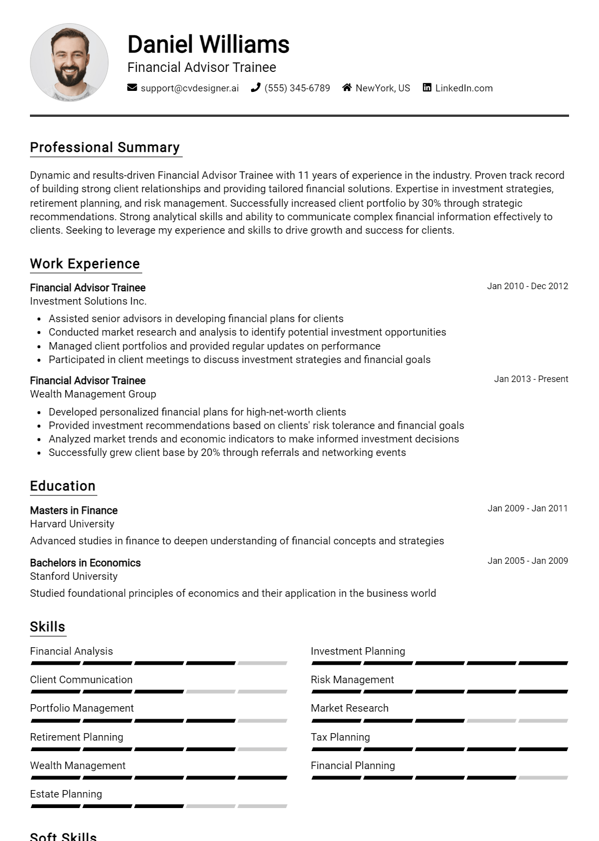 Financial Advisor Trainee Resume Example for 2026: Ultimate Guide Preview