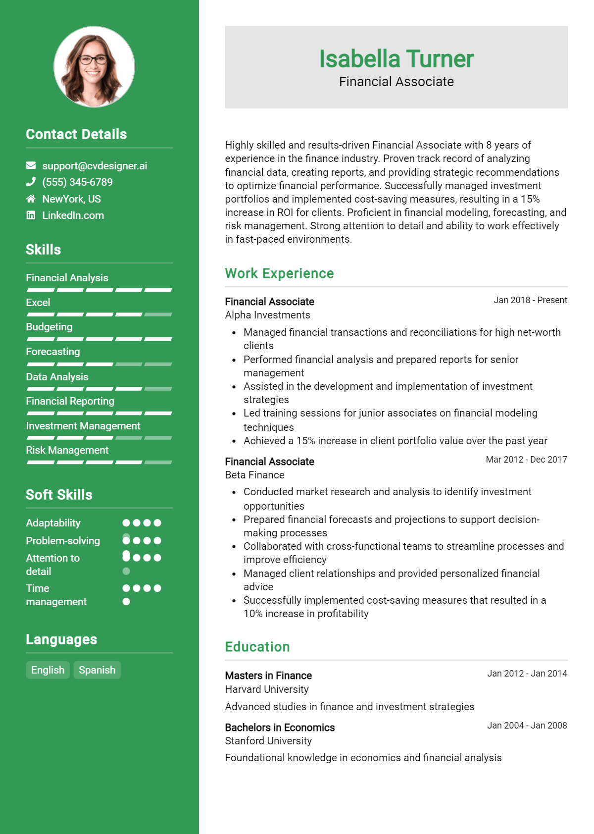 Financial Associate Resume Example for 2026: Tips to Stand Out Preview