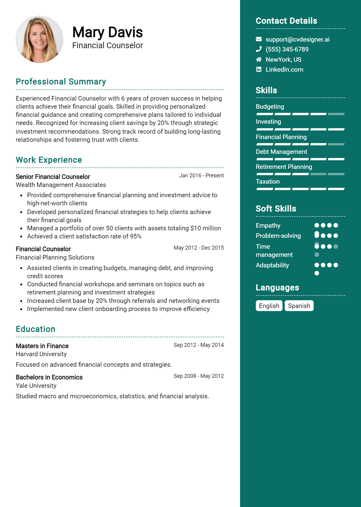 Financial Counselor Resume Example for 2026: Best Writing Guide Preview