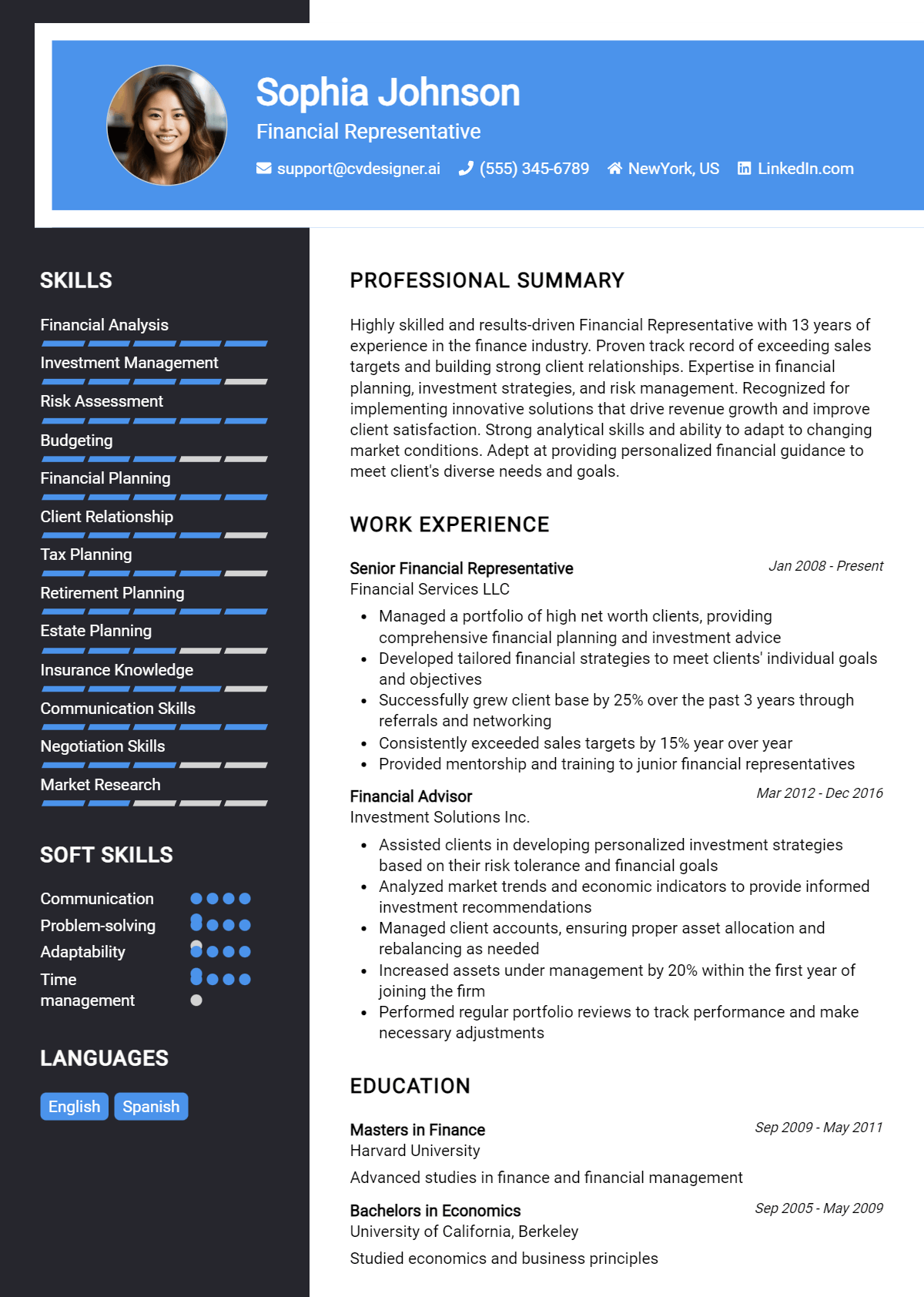 Financial Representative Resume Example for 2026: Free Downloadable Templates Preview