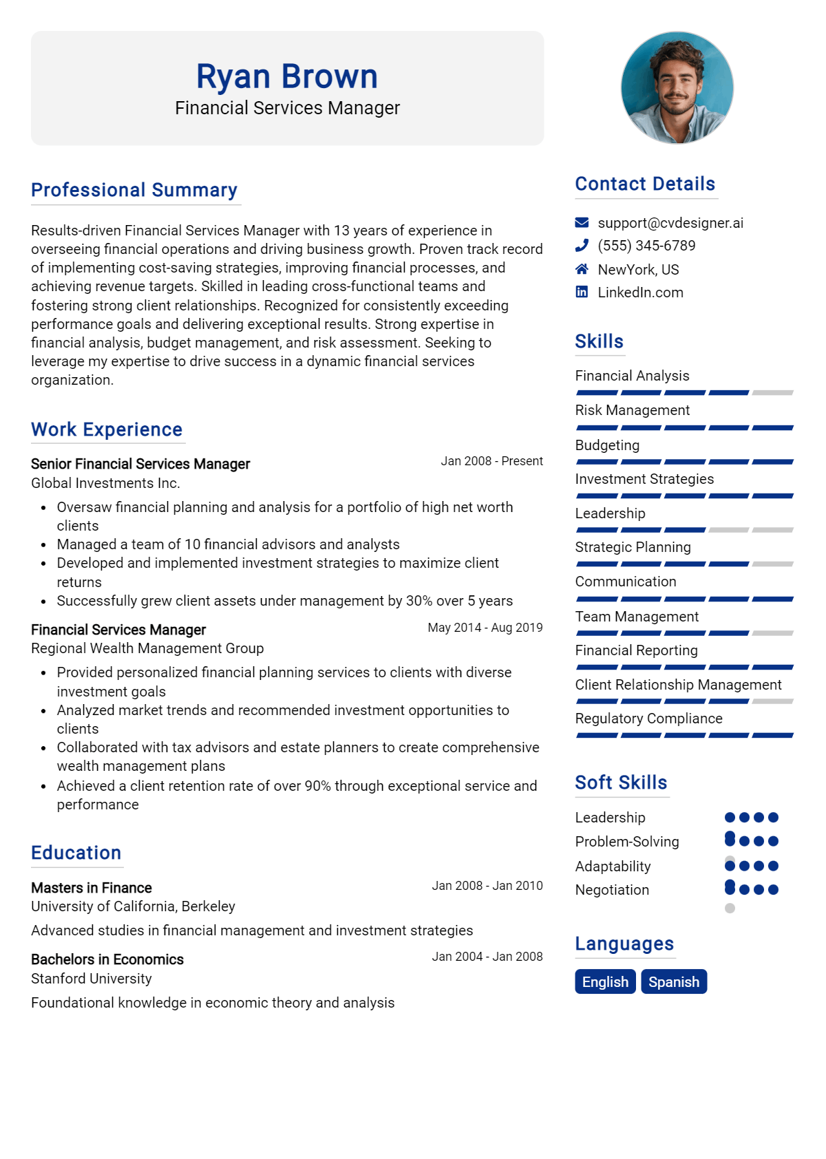 14 Financial Services Manager Resume Examples And Templates for 2026 Preview