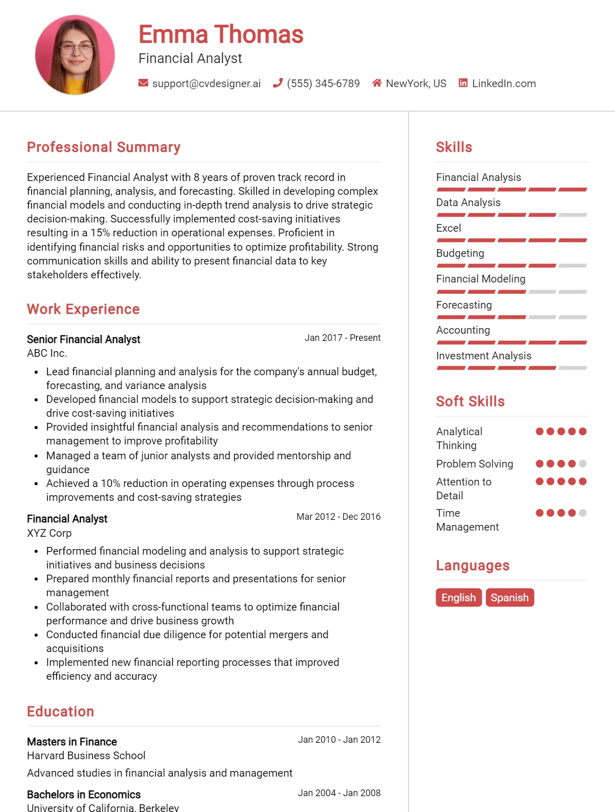 18 Financial Analyst CV Examples And Templates for 2026 Preview