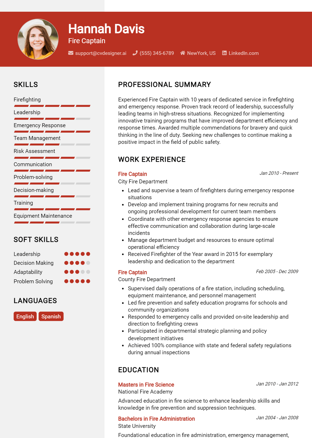 Fire Captain Resume Example for 2026: Ultimate Guide Preview