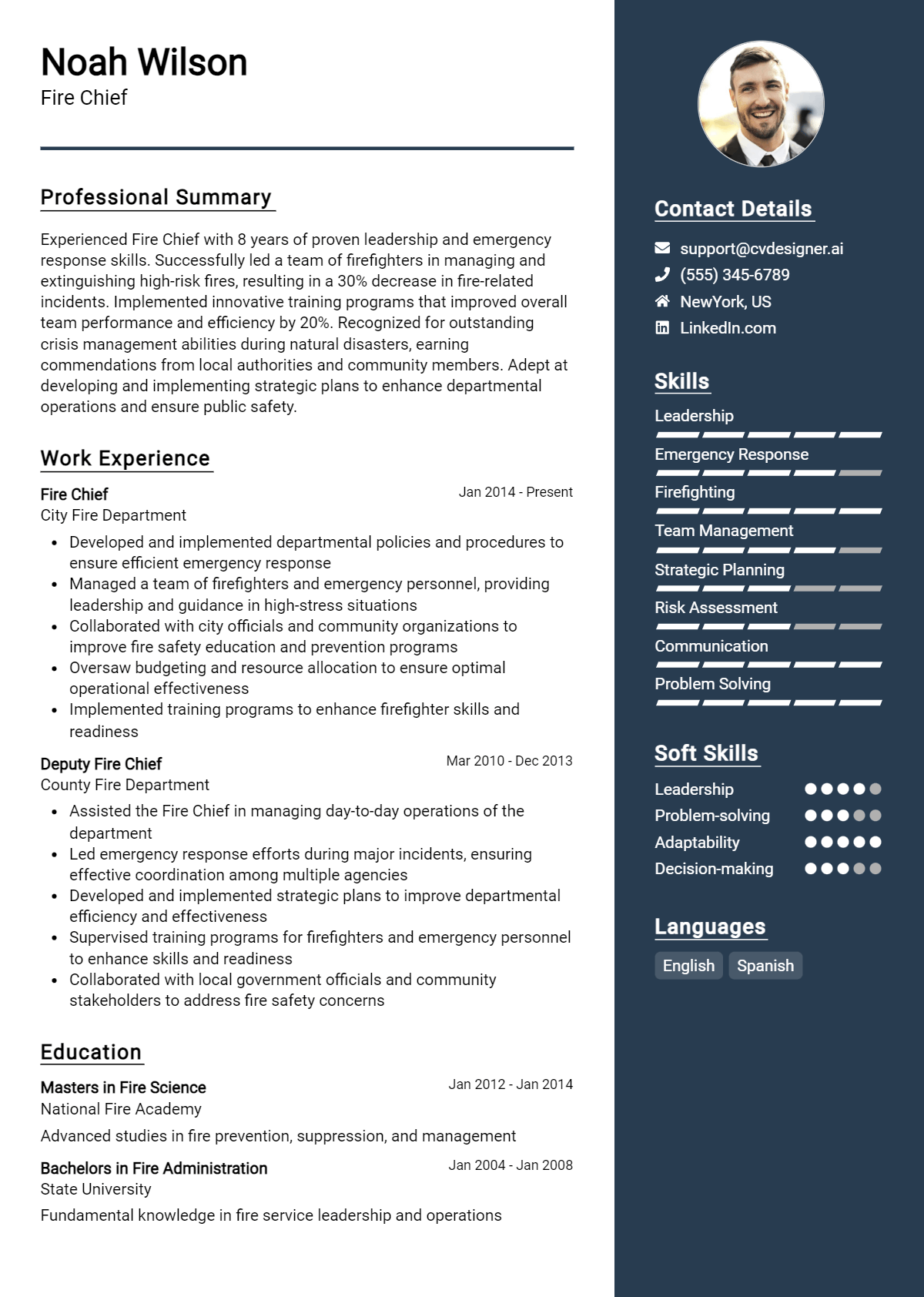 Fire Chief Resume Example for 2026: Best Writing Tips Preview