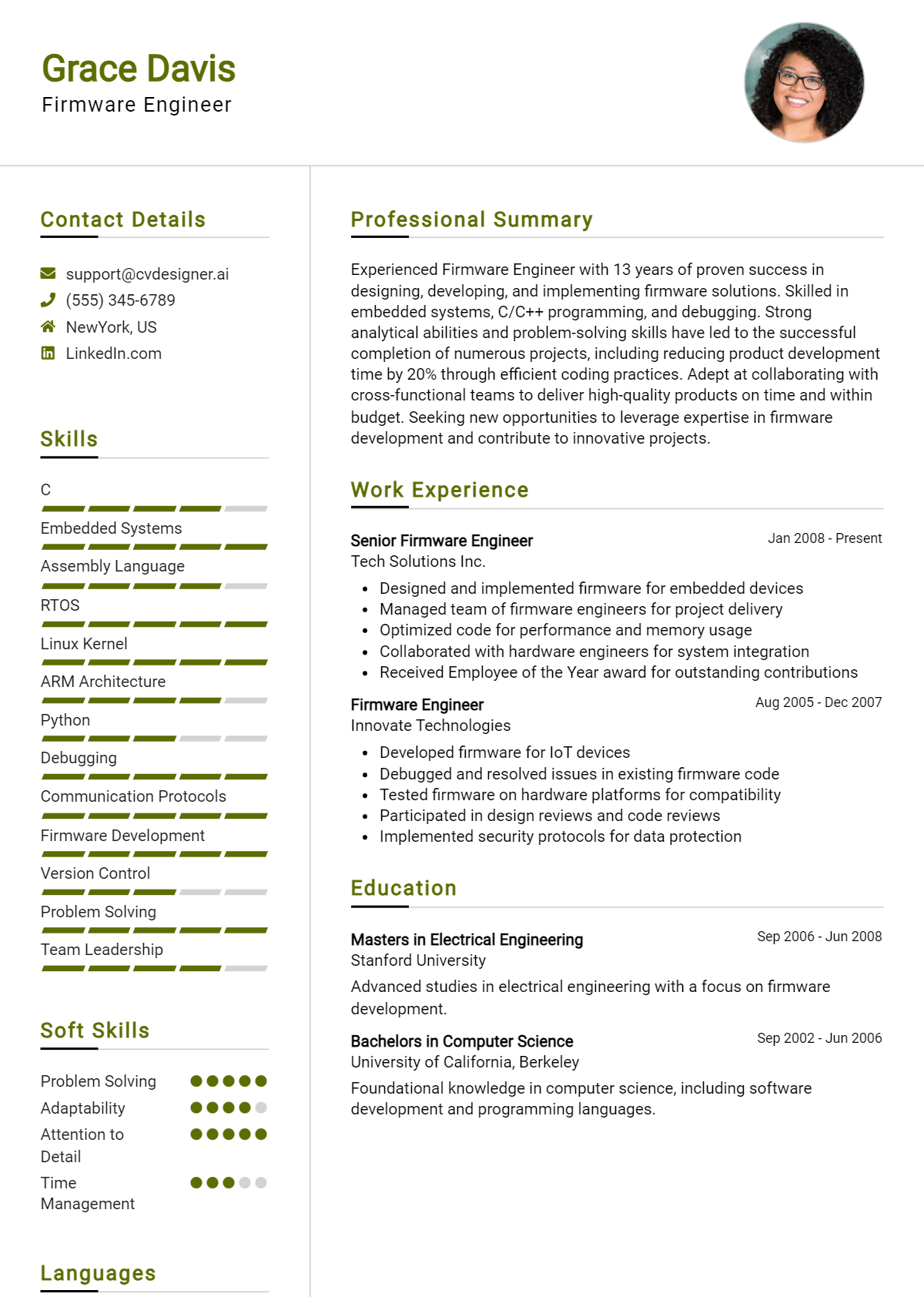 Firmware Engineer Resume Example for 2026: Writing Guide Preview