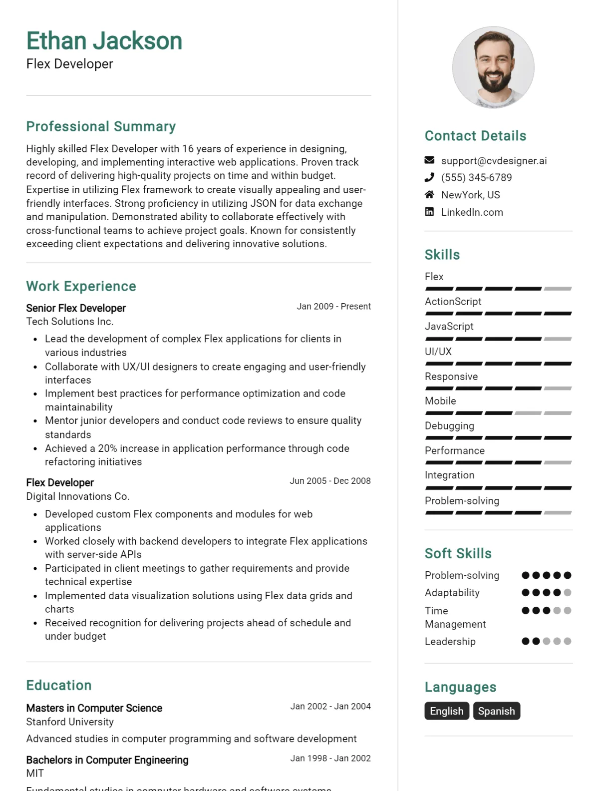 Flex Developer CV Example For 2026: Top Tips & Samples Preview