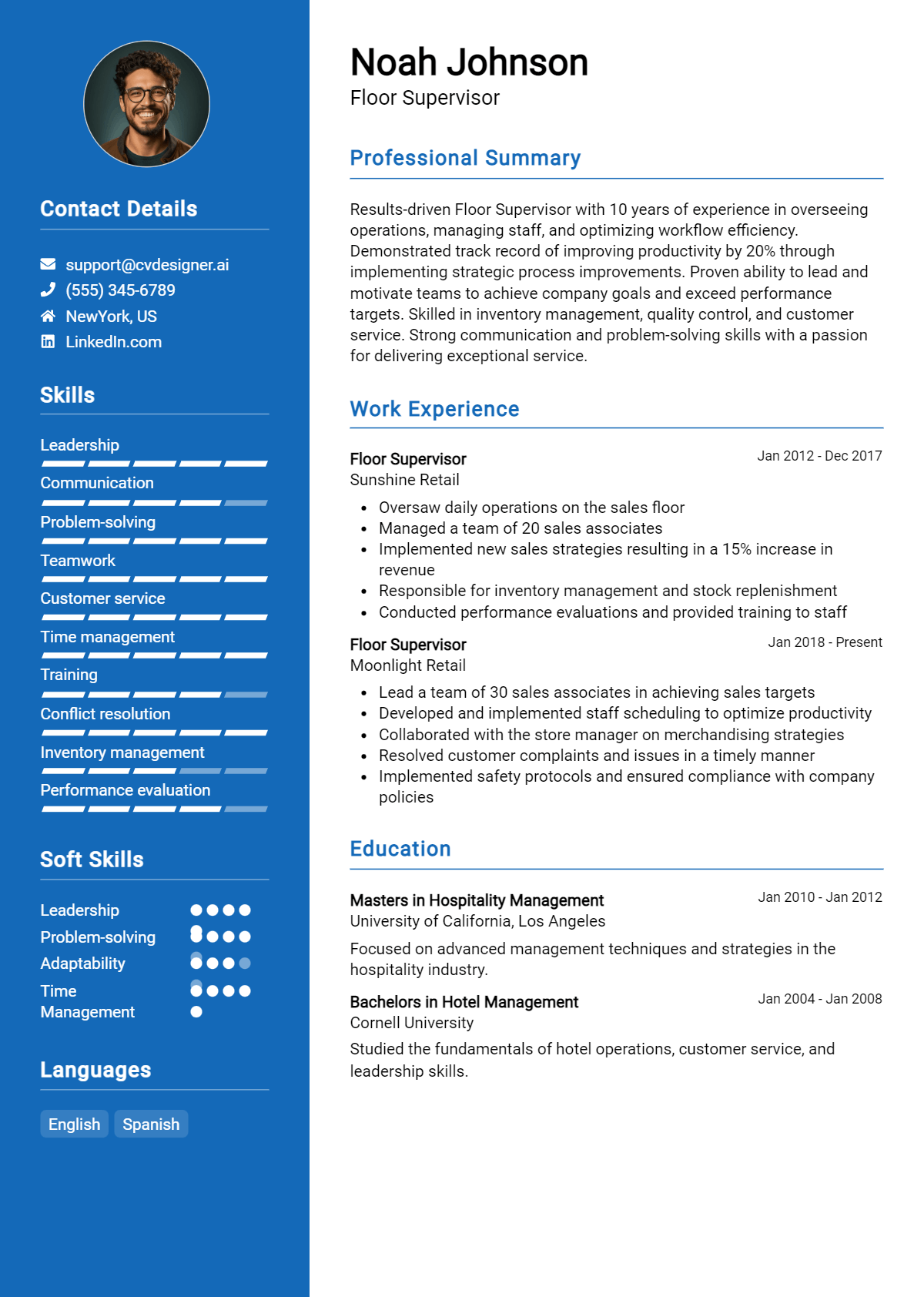Floor Supervisor Resume Example for 2026: Tips & Templates Preview