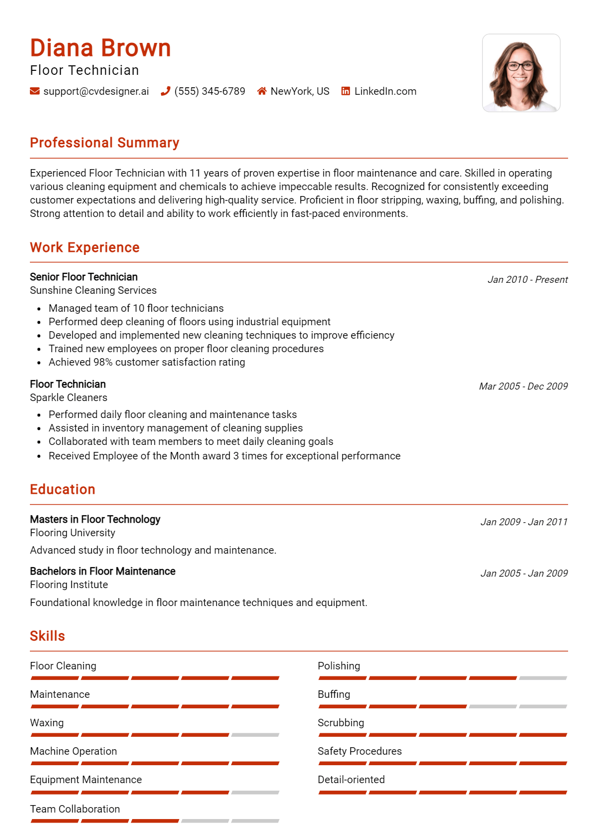 16 Floor Technician Resume Examples for 2026 Preview