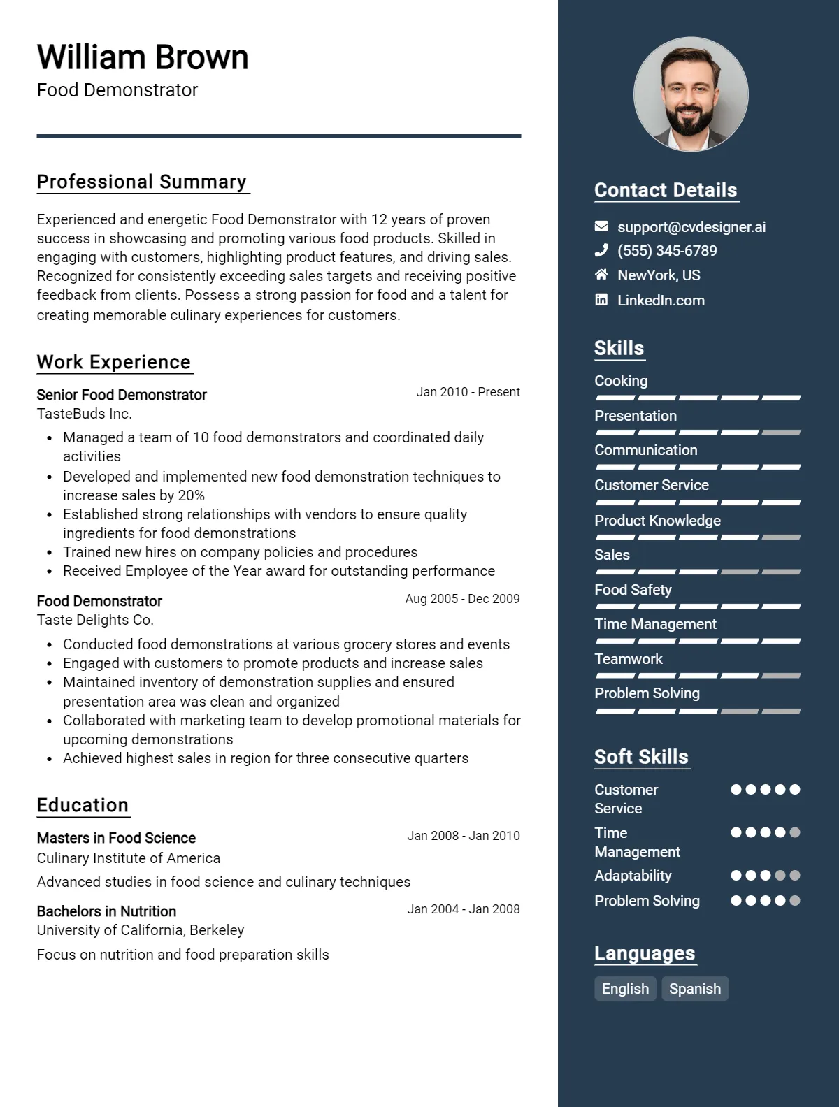 Food Demonstrator CV Example For 2026: How to Create a Professional CV Preview