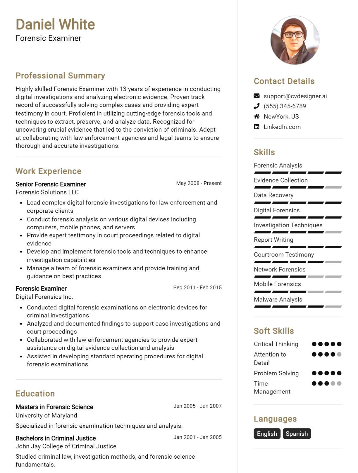Forensic Examiner CV Example For 2026: Top Tips & Samples Preview