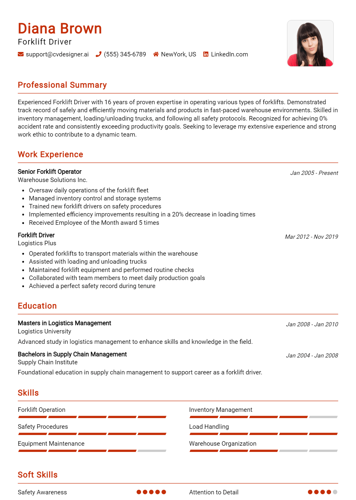 Forklift Driver Resume Example for 2026: How to Craft a Winning CV Preview