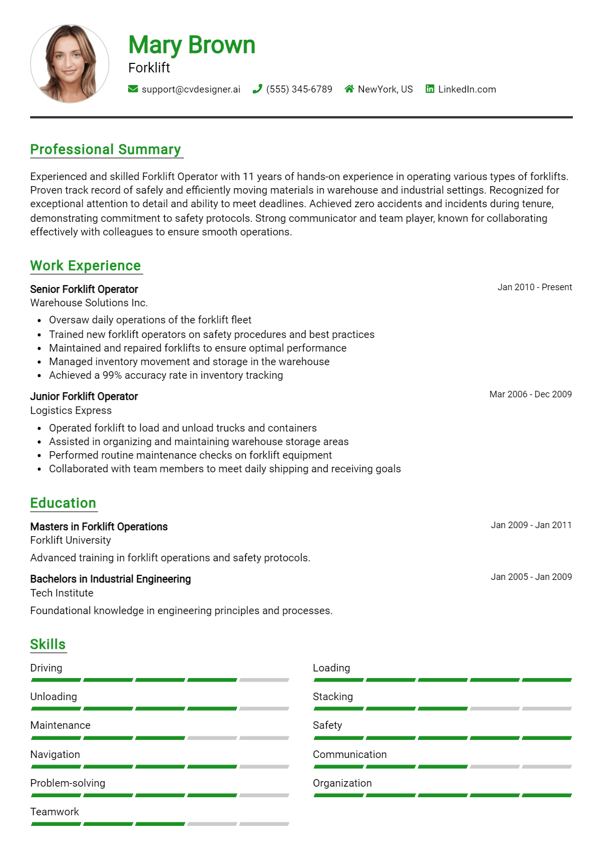 Forklift Resume Example for 2026: Proven Tips & Templates Preview