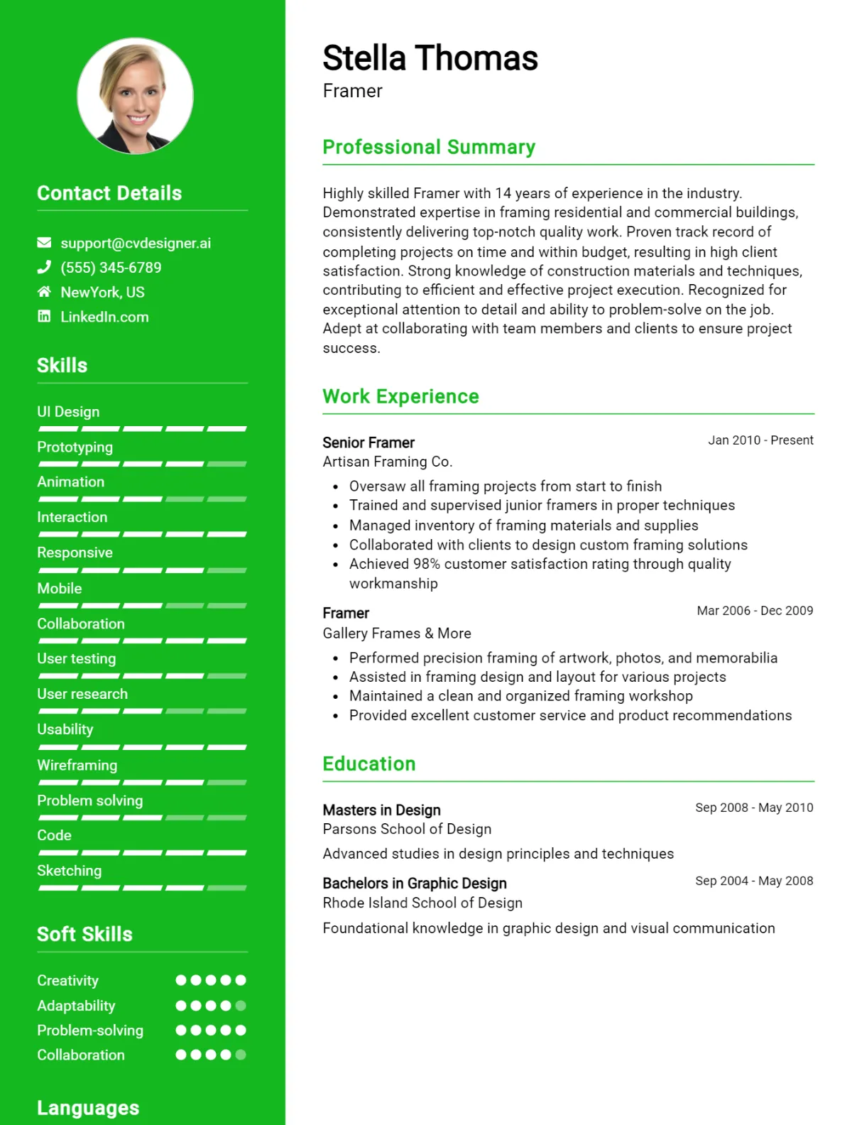 Framer CV Example For 2026: Top Tips & Samples Preview