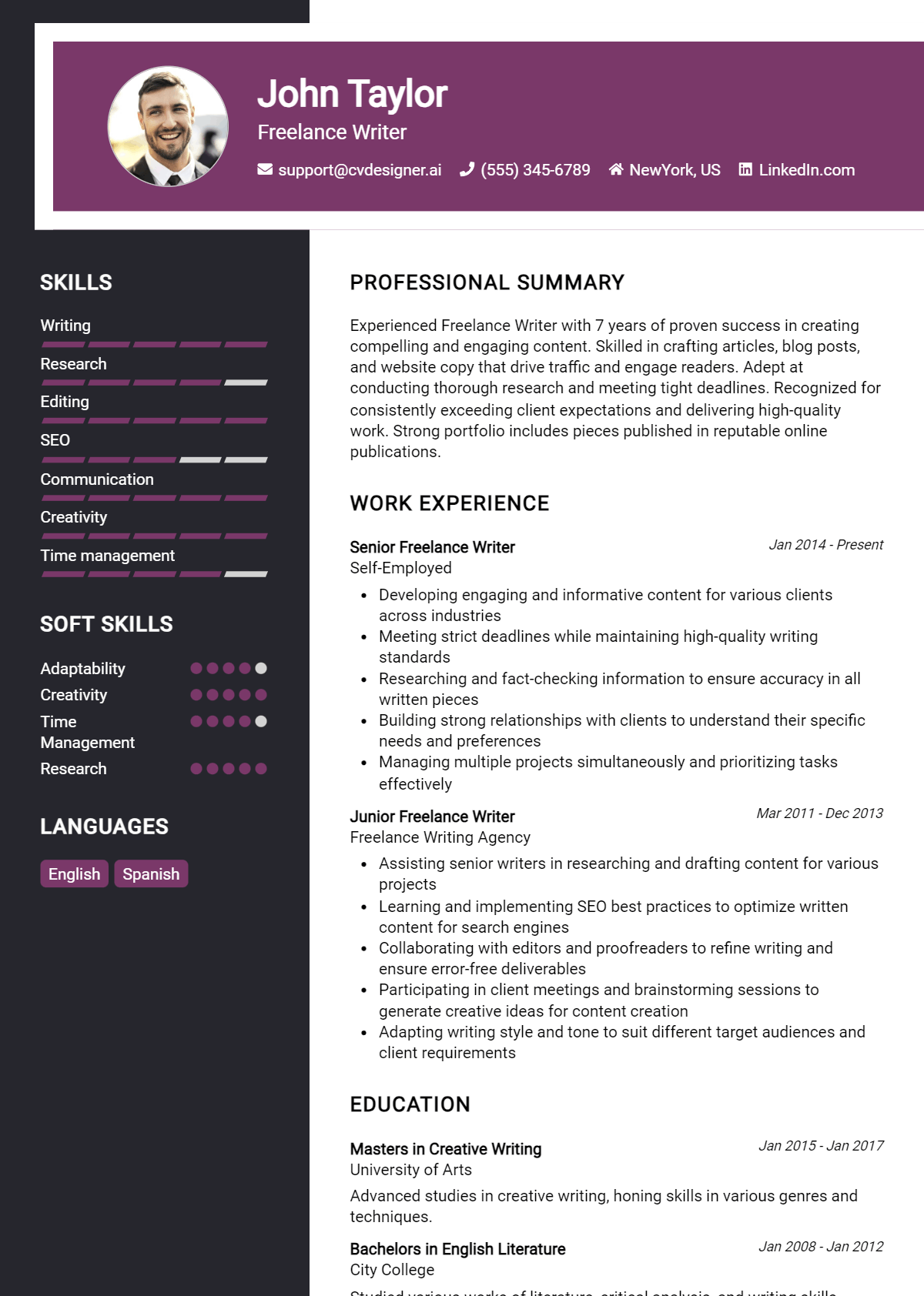 Freelance Writer Resume Example for 2026: Expert Tips Preview