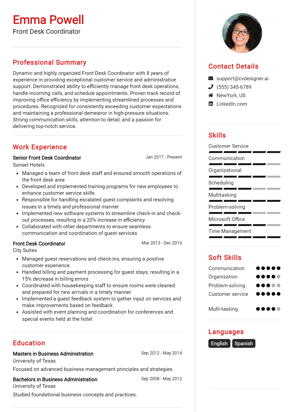18 Front Desk Coordinator Resume Examples for 2026: Free Downloadable Templates Preview