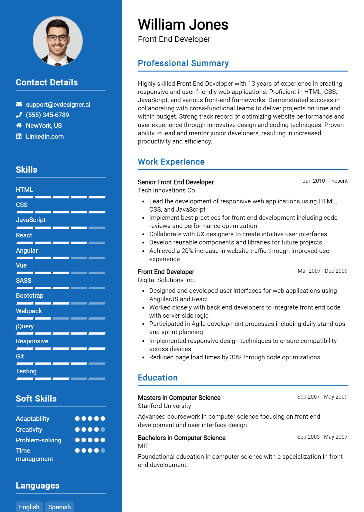 12 Front-end Developer CV Examples & Templates for 2026 Preview