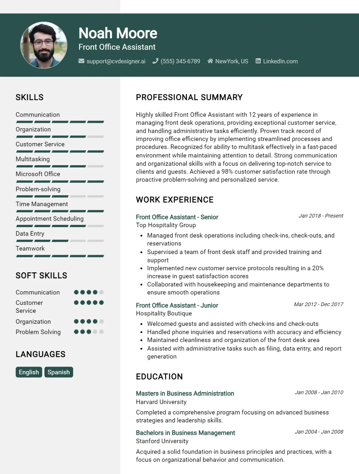 14 Front Office Assistant CV Examples And Templates For 2026 Preview