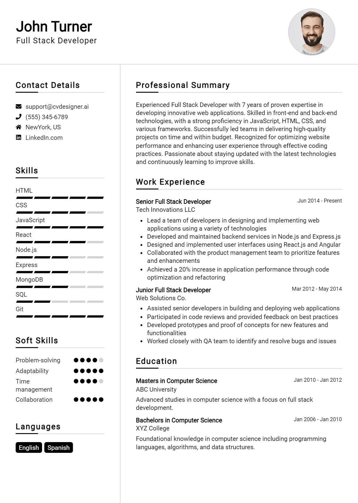 14+ Full Stack Developer CV Examples for 2026: Best Writing Guide Preview