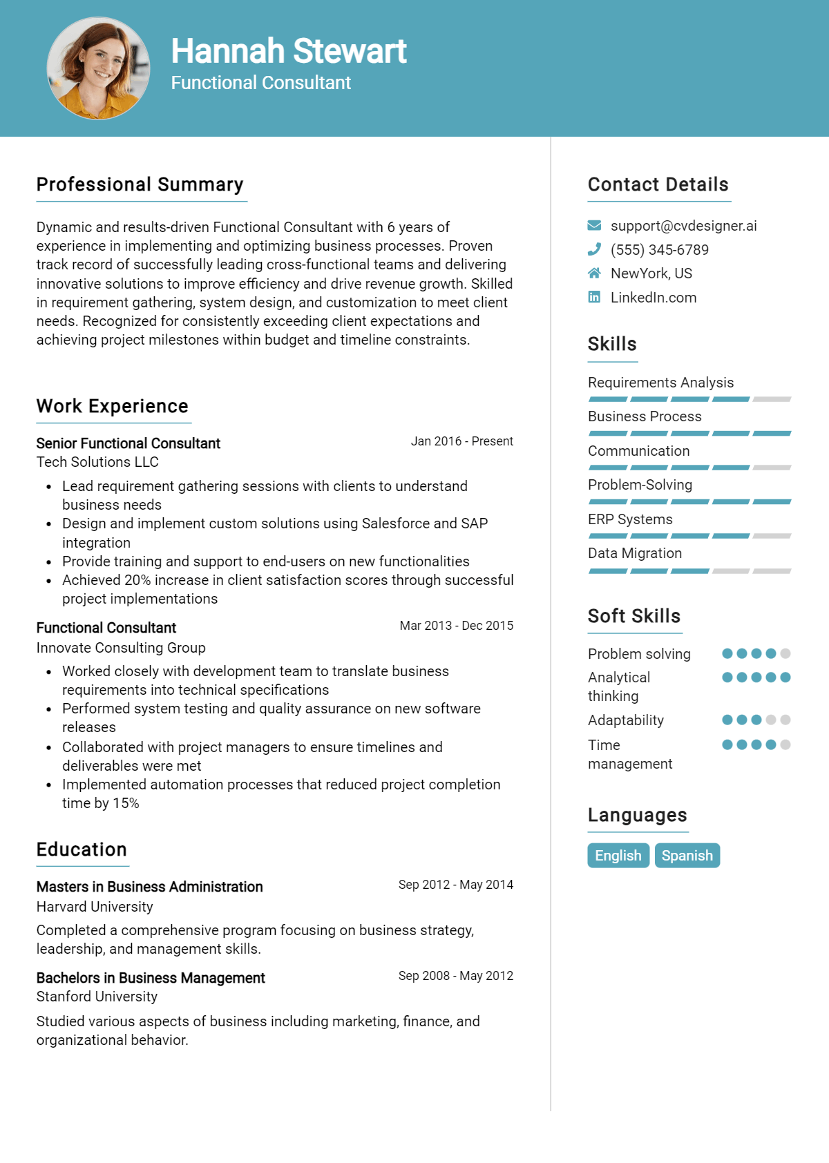 Functional Consultant Resume Example for 2026: Expert Tips Preview