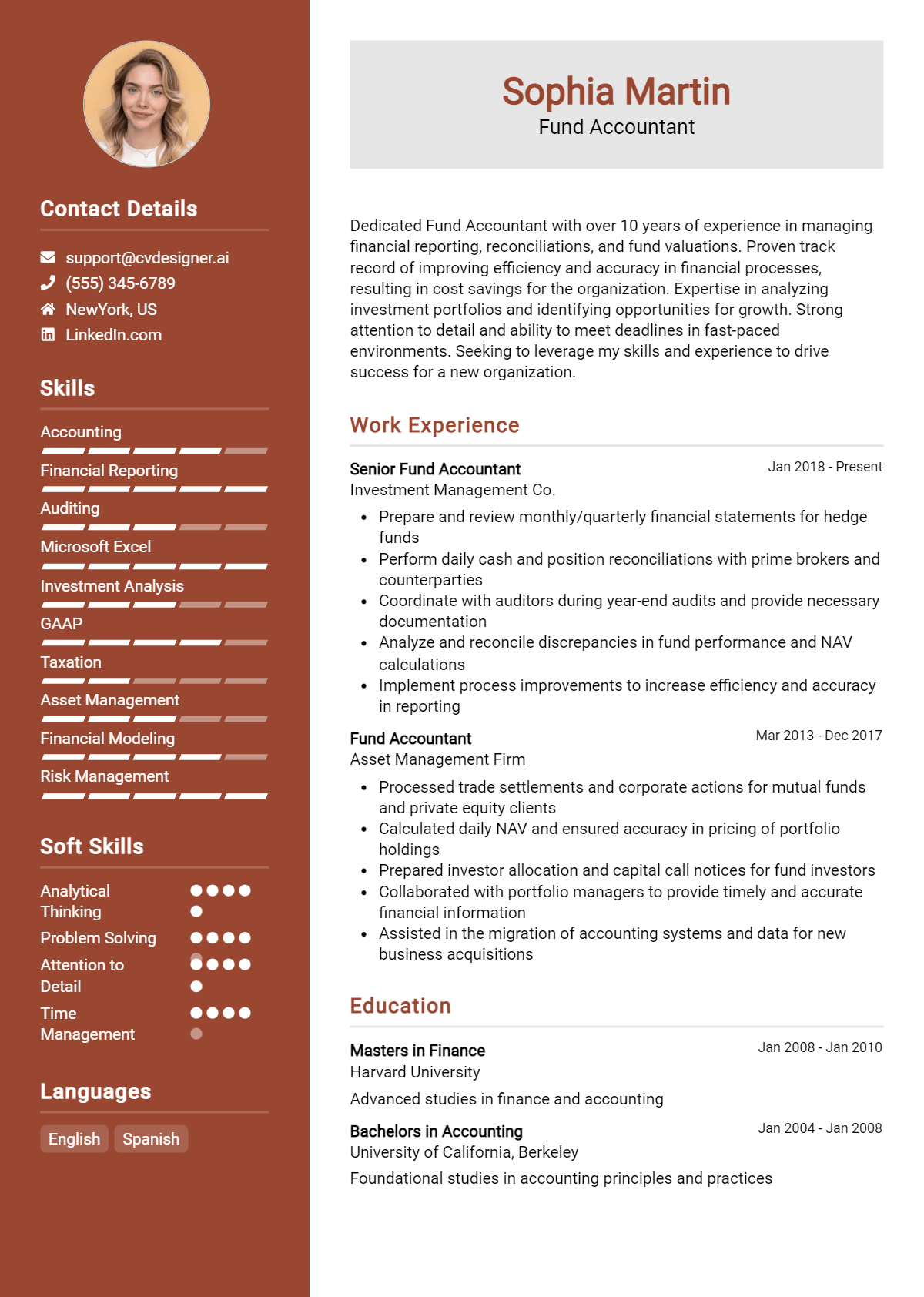 Fund Accountant Resume Example for 2026: Effective CV Writing Tips Preview