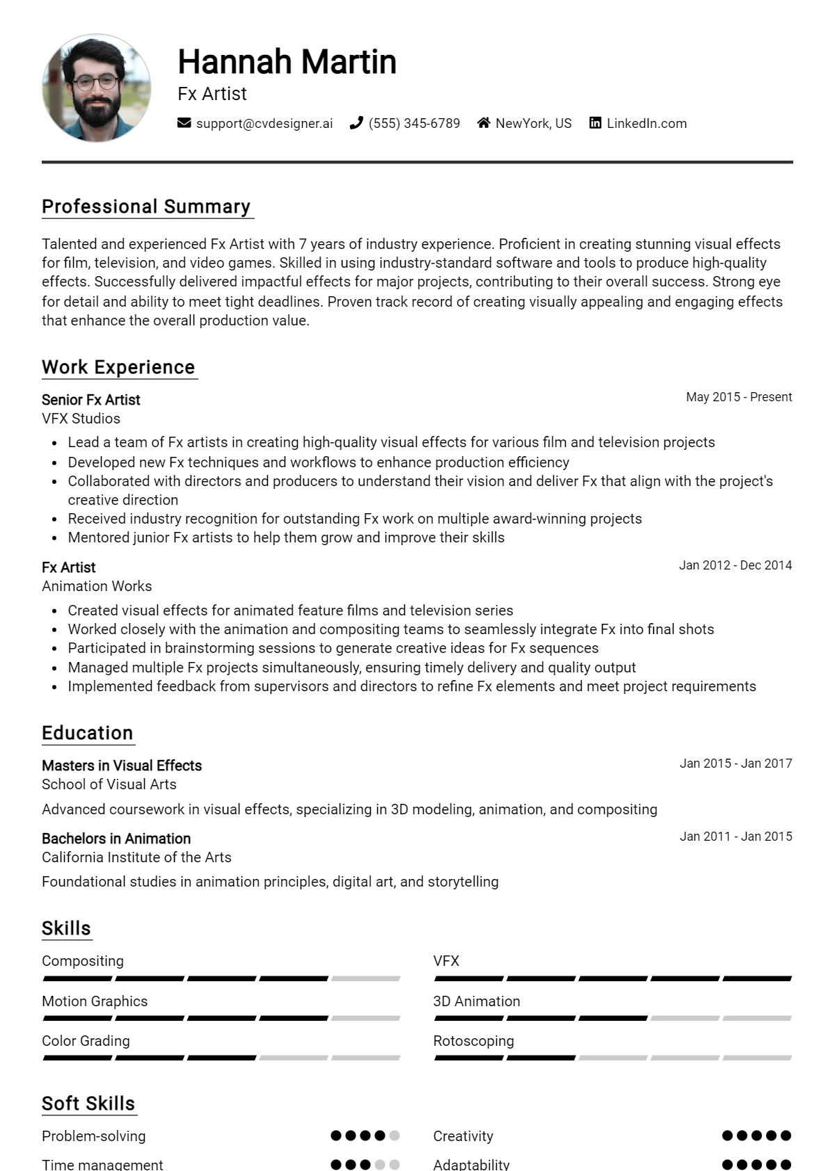 Fx Artist Resume Example for 2026: Best Tips Preview